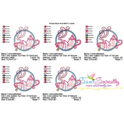 Color Satin Stitches Tea Time-7 Embroidery Design Pattern-2