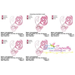 Color Satin Stitches Tea Time-5 Embroidery Design Pattern-2