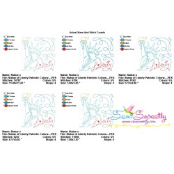 Statue of Liberty Patriotic Colorwork Block Embroidery Design Pattern-2