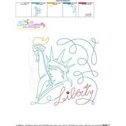 Statue of Liberty Patriotic Colorwork Block Embroidery Design Pattern-3