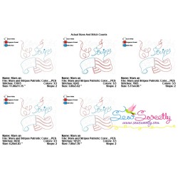Stars and Stripes Patriotic Colorwork Block Embroidery Design Pattern-2