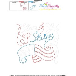 Stars and Stripes Patriotic Colorwork Block Embroidery Design Pattern-3