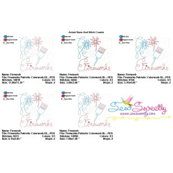 Fireworks Patriotic Colorwork Block Embroidery Design Pattern-2