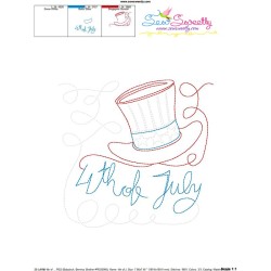 4th of July Patriotic Hat Colorwork Block Embroidery Design Pattern-2