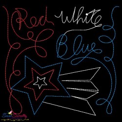 4th of July Patriotic Redwork Blocks Embroidery Design Bundle-10