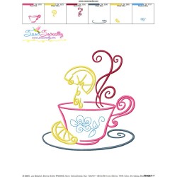 Color Satin Stitches Tea Time-1 Embroidery Design Pattern-3