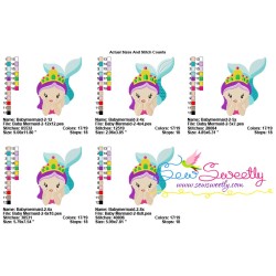 Baby Mermaid-2 Embroidery Design Pattern-2