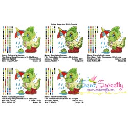 Rainy Baby Dinosaur-10 Embroidery Design Pattern-2