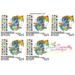 Rainy Baby Dinosaur-7 Embroidery Design Pattern-2