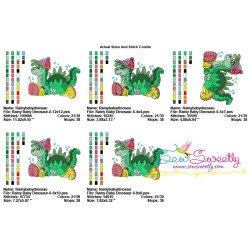 Rainy Baby Dinosaur-6 Embroidery Design Pattern-2