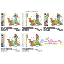 Rainy Baby Dinosaur-3 Embroidery Design Pattern-2