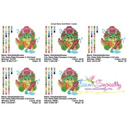 Rainy Baby Dinosaur-2 Embroidery Design Pattern-2