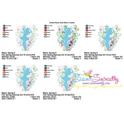 Spring Flowers Dancing Girl-10 Embroidery Design Pattern-2