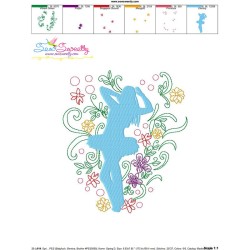 Spring Flowers Dancing Girl-10 Embroidery Design Pattern-3