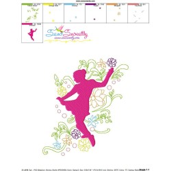 Spring Flowers Dancing Girl-7 Embroidery Design Pattern-3