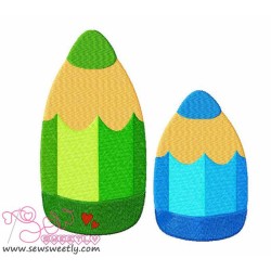 Colorful Pencils Embroidery Design Pattern-1