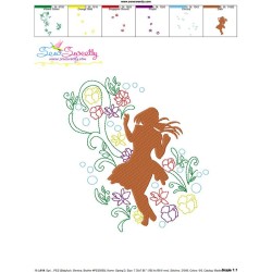 Spring Flowers Dancing Girl-5 Embroidery Design Pattern-3