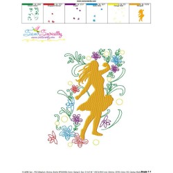 Spring Flowers Dancing Girl-4 Embroidery Design Pattern-3
