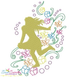 Spring Flowers Dancing Girls Embroidery Design Bundle-7