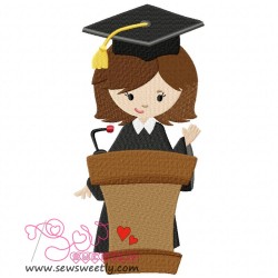 Graduation Girl-3 Embroidery Design Pattern-1