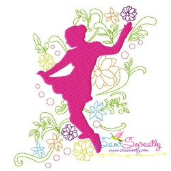 Spring Flowers Dancing Girls Embroidery Design Bundle-8