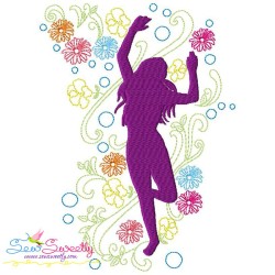 Spring Flowers Dancing Girls Embroidery Design Bundle-9
