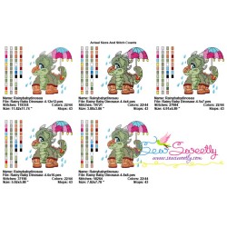 Rainy Baby Dinosaur-4 Embroidery Design Pattern-2