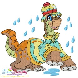 Rainy Baby Dinosaurs Embroidery Design Bundle-2