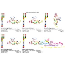 Reading in Fall Monster-10 Embroidery Design Pattern-2