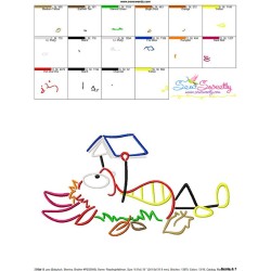 Reading in Fall Monster-10 Embroidery Design Pattern-3