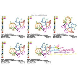 Reading in Fall Monster-9 Embroidery Design Pattern-2
