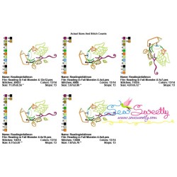 Reading in Fall Monster-6 Embroidery Design Pattern-2