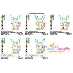 Reading in Fall Monster-3 Embroidery Design Pattern-2