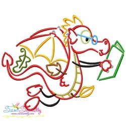 Reading in Fall Monsters Embroidery Design Bundle-2