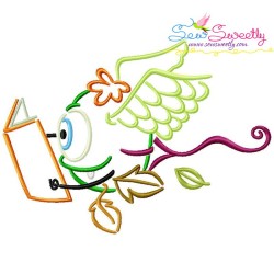 Reading in Fall Monsters Embroidery Design Bundle-10