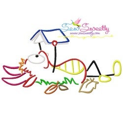 Reading in Fall Monsters Embroidery Design Bundle-8