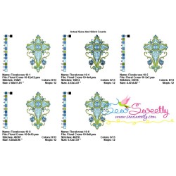 Floral Cross-10 Machine Embroidery Design Pattern-2