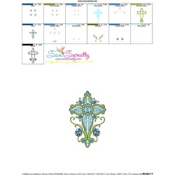 Floral Cross-10 Machine Embroidery Design Pattern-3