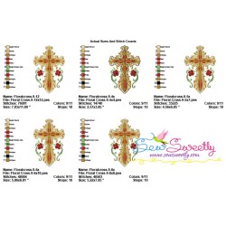 Floral Cross-9 Machine Embroidery Design Pattern-2