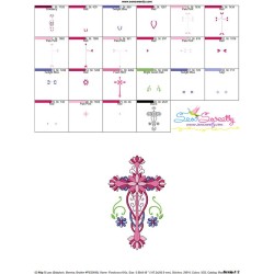 Floral Cross-6 Machine Embroidery Design Pattern-3