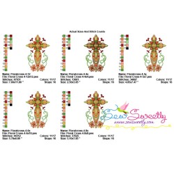 Floral Cross-4 Machine Embroidery Design Pattern-2