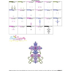 Floral Cross-2 Machine Embroidery Design Pattern-3
