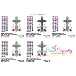 Floral Cross-3 Machine Embroidery Design Pattern-2