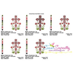 Floral Cross-1 Machine Embroidery Design Pattern-2