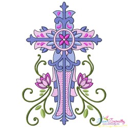 Floral Crosses Machine Embroidery Design Bundle-3