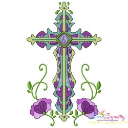 Floral Crosses Machine Embroidery Design Bundle-5