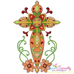 Floral Crosses Machine Embroidery Design Bundle-6