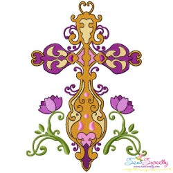 Floral Crosses Machine Embroidery Design Bundle-7