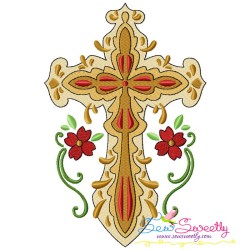 Floral Crosses Machine Embroidery Design Bundle-10