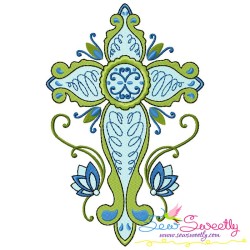 Floral Crosses Machine Embroidery Design Bundle-11